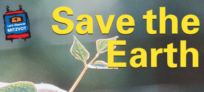 Save the Earth written over plant