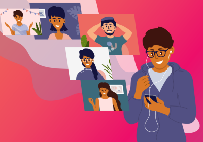 People using app to communicate
