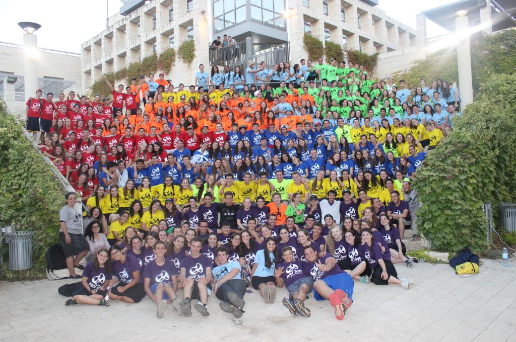large group of teenagers in star of David