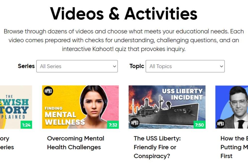 This is the homepage for browsing through Unpacked for Educators many videos.