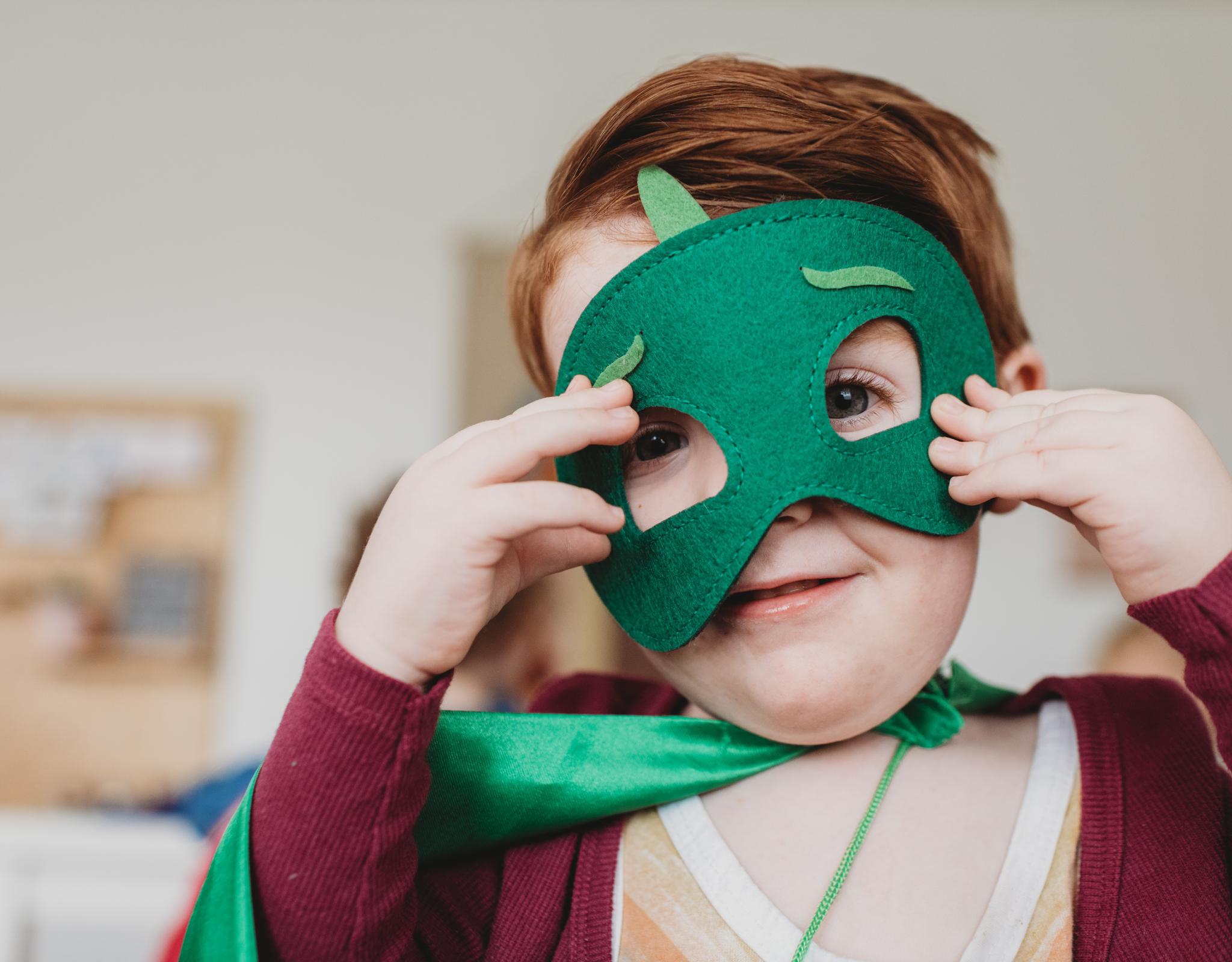Child wearing a mask