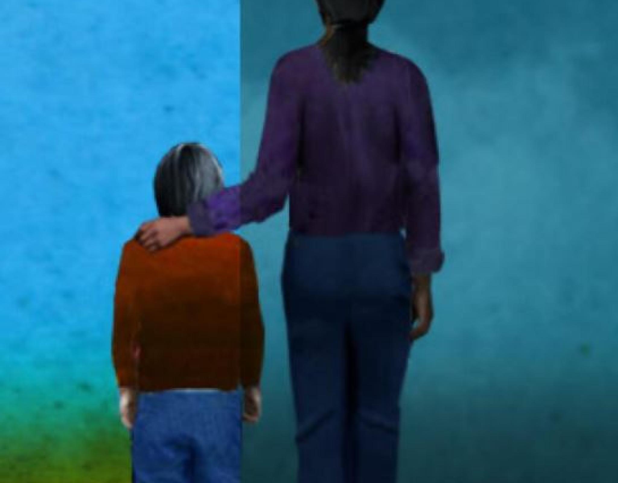 Student and Teacher Standing Together