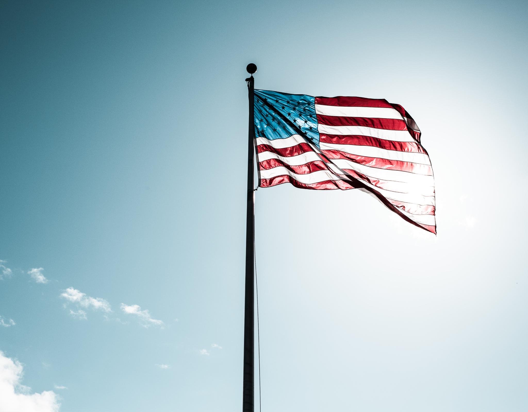 American Flag in Sunlight
