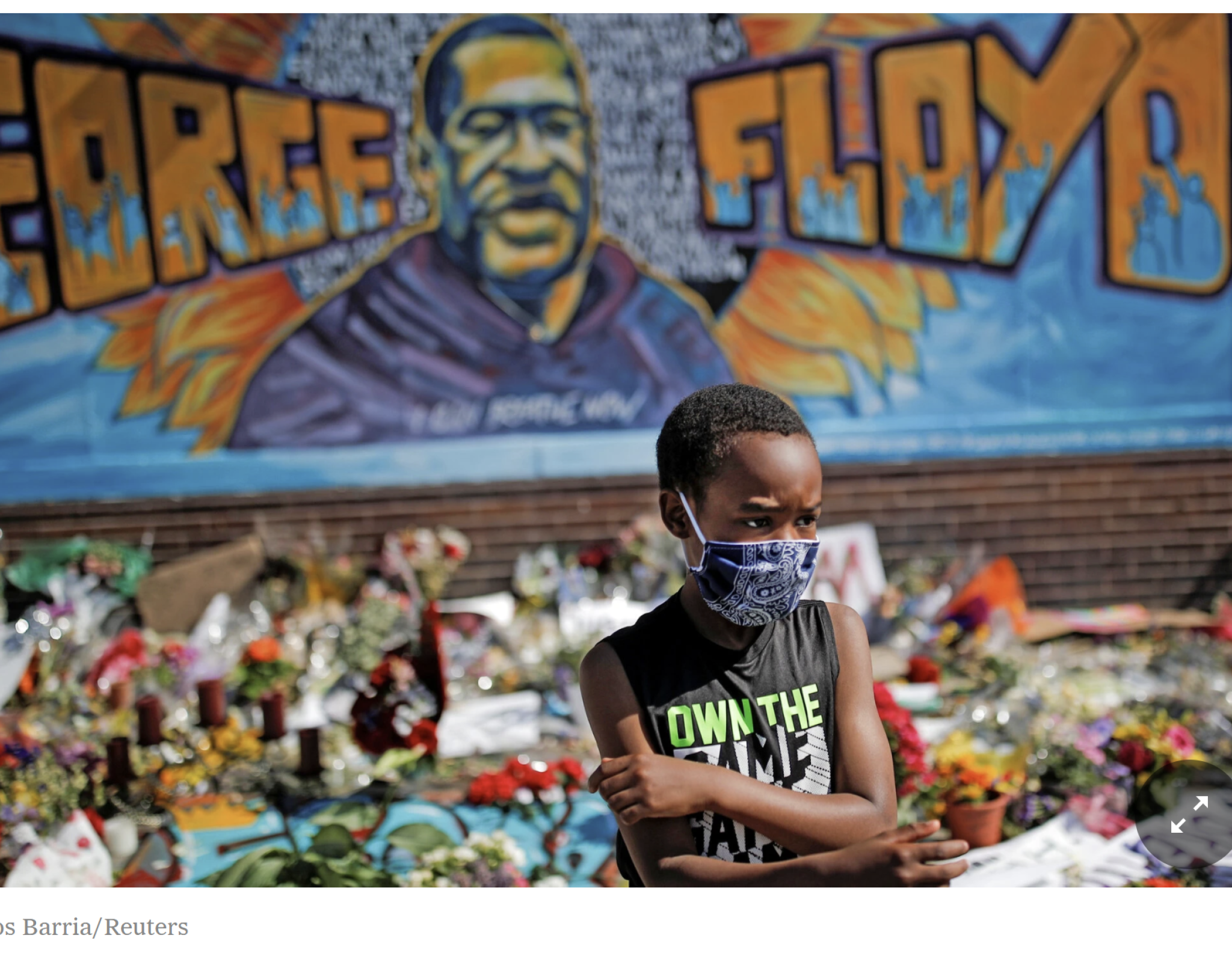 Floyd Memorial with Young Boy