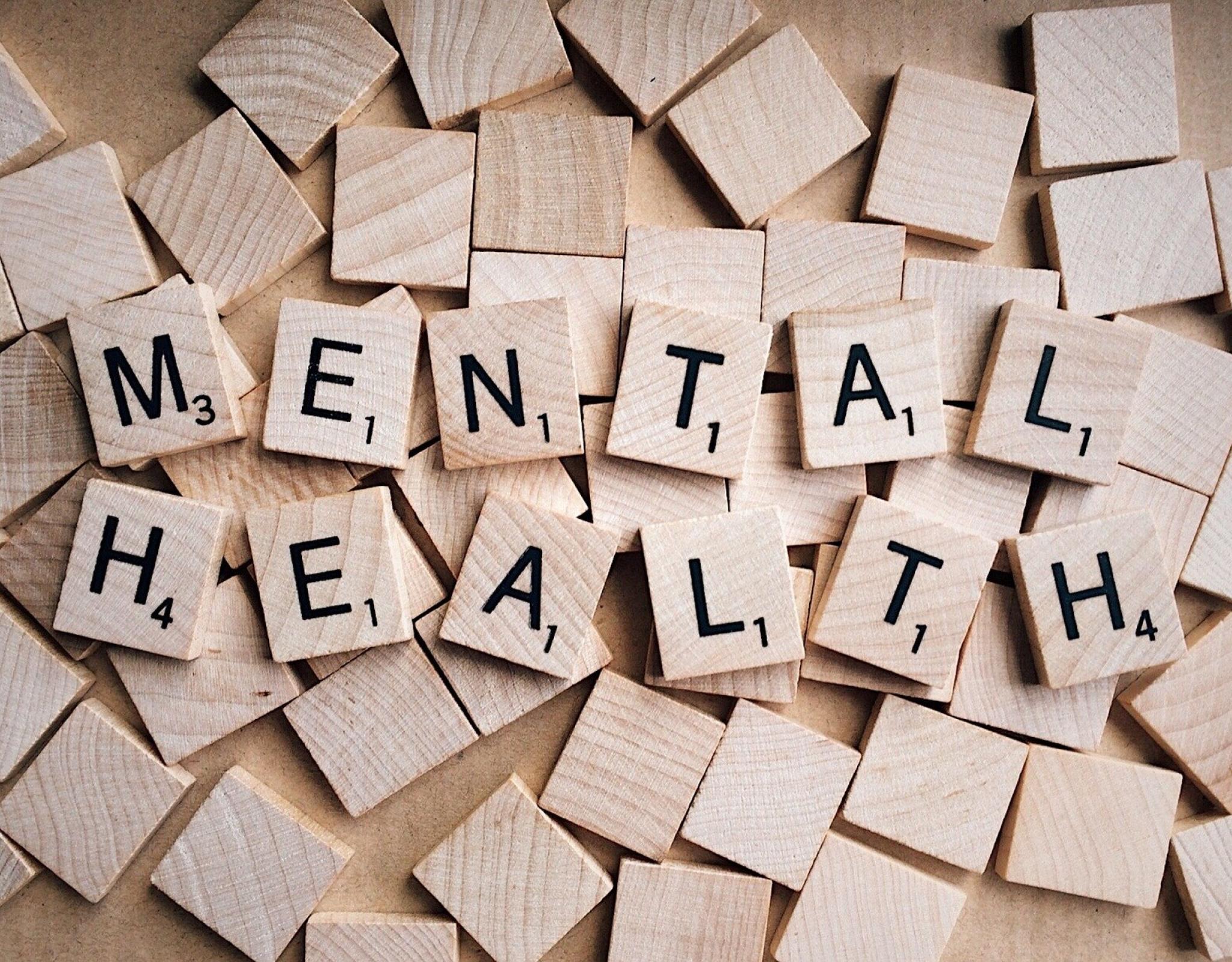 Mental Health spelled out in scrabble tiles