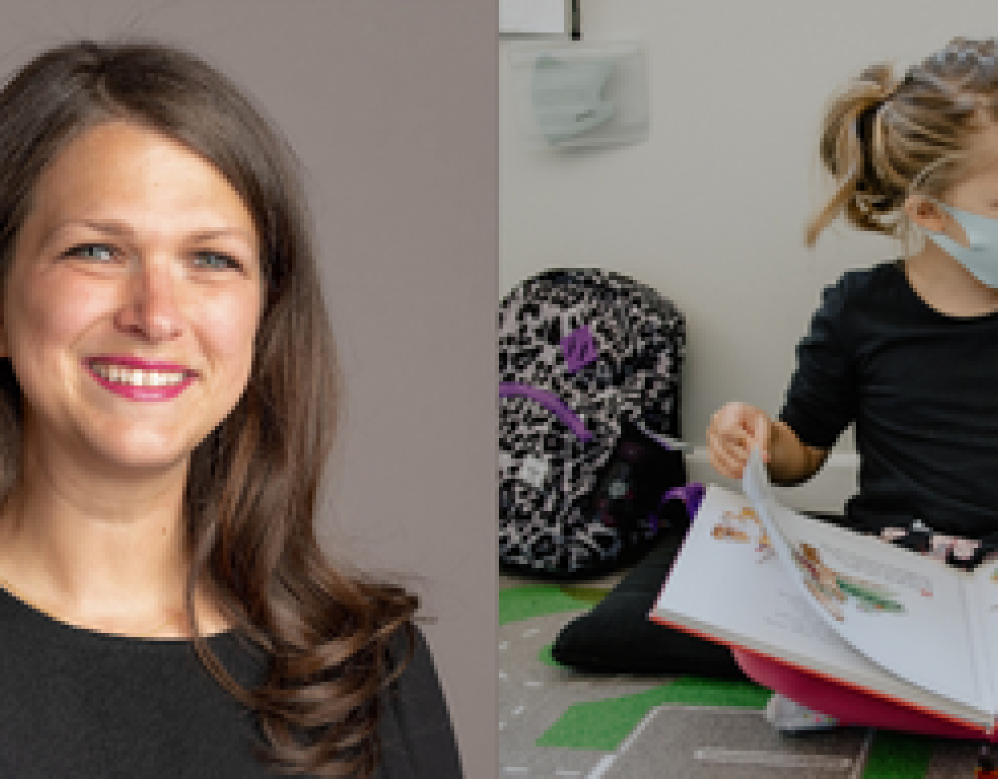 Anna Hartman and a stock image of a young girl