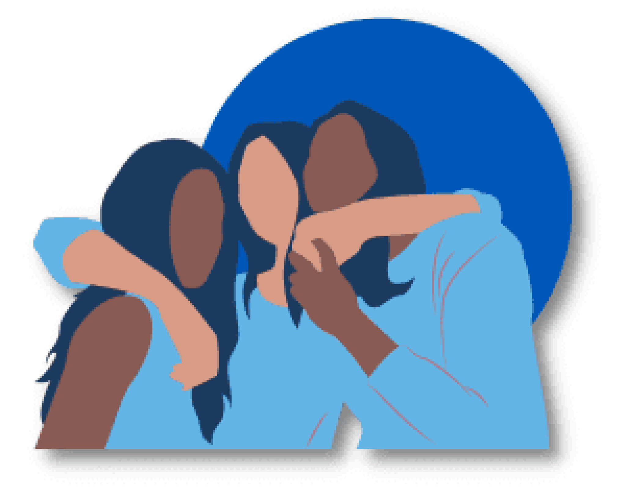 Illustration of people hugging