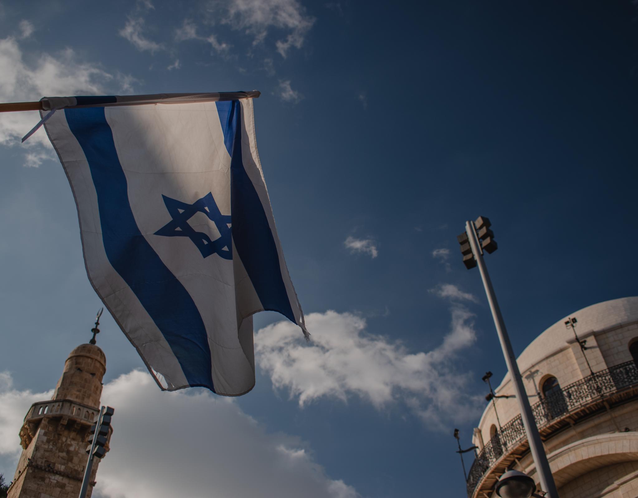 Israeli flag in Jaffa