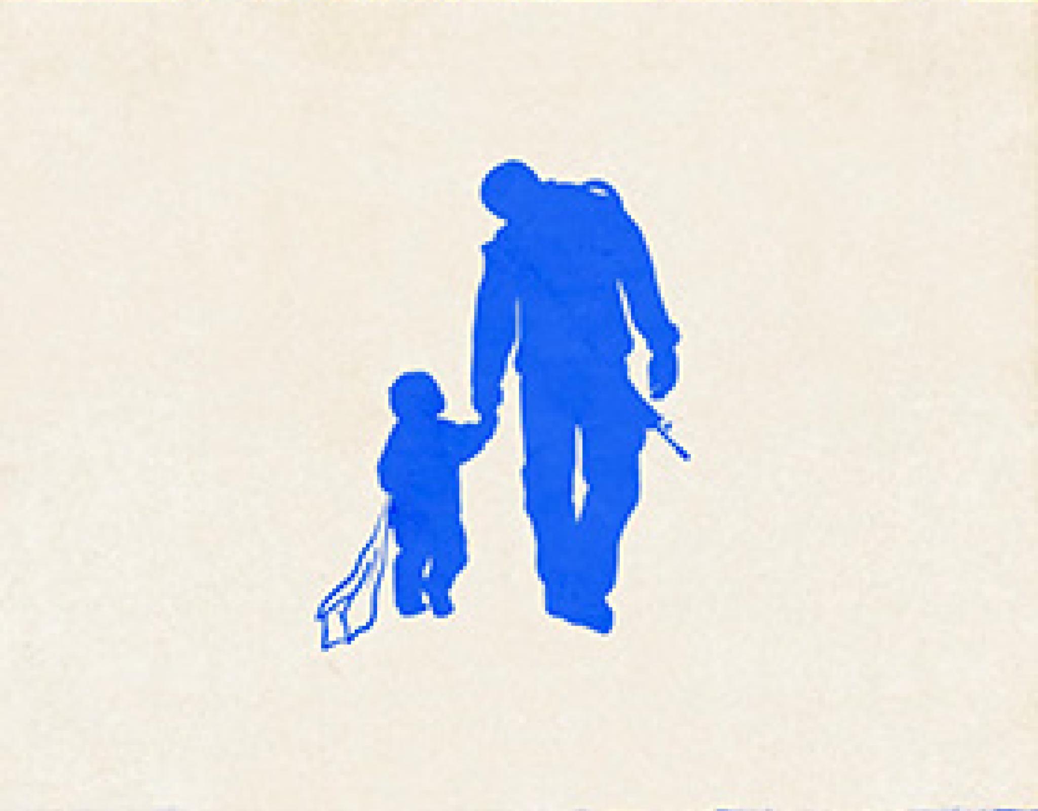 soldier and boy silhouettes 