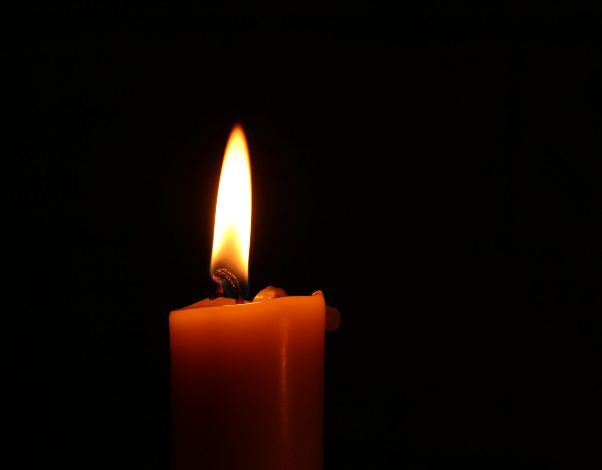 A memorial candle
