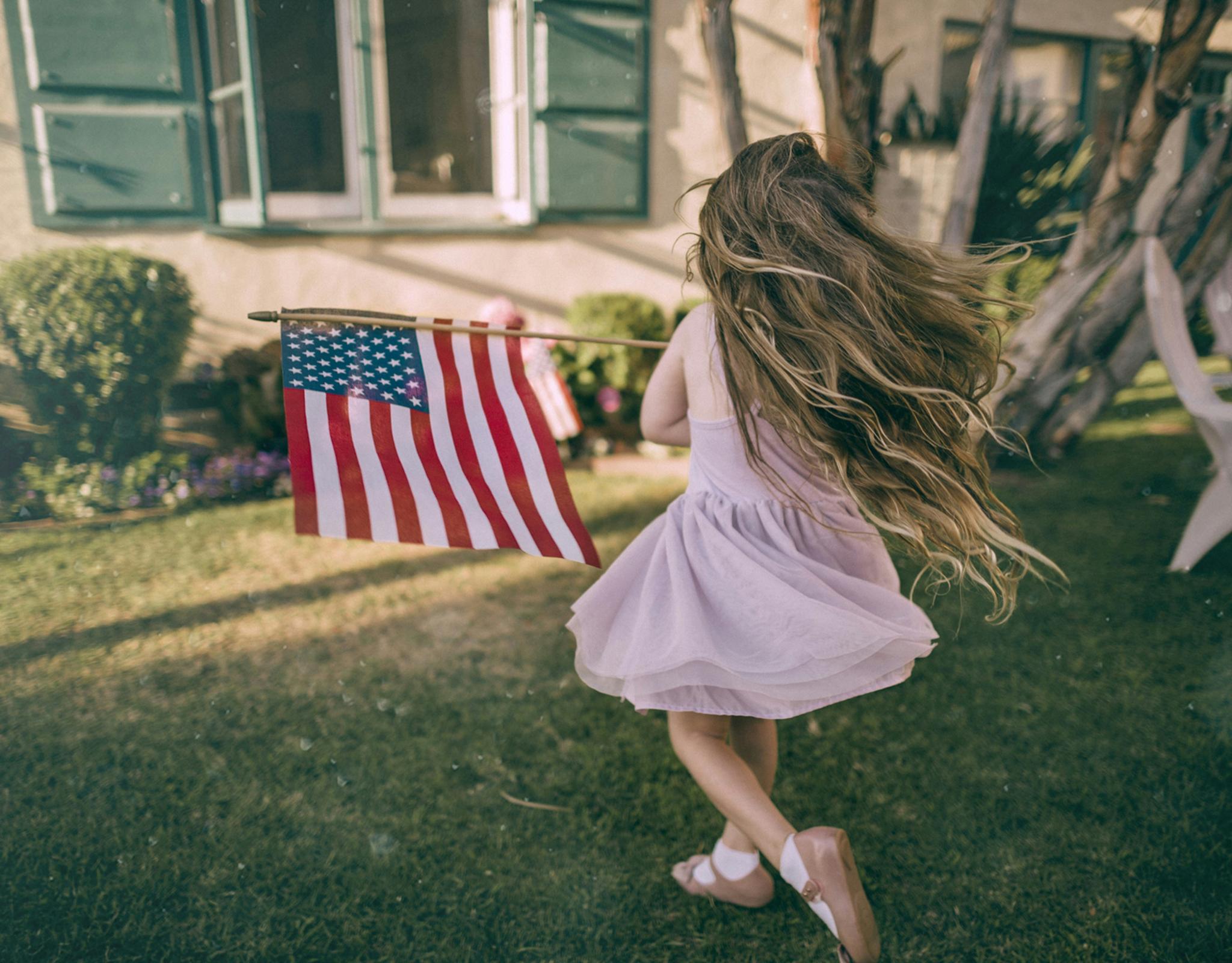American flag kid
