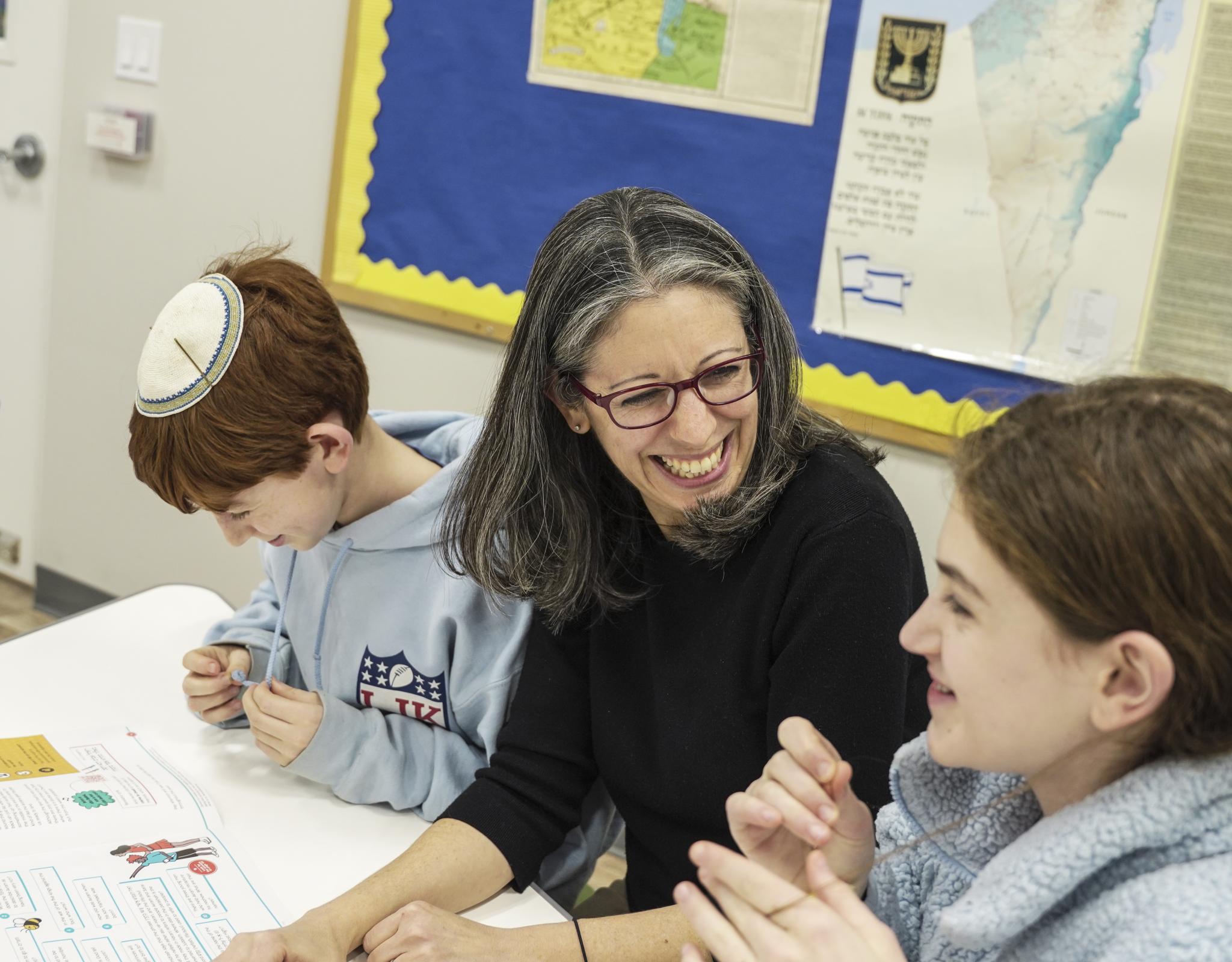 Children learning deep rich Jewish content. 