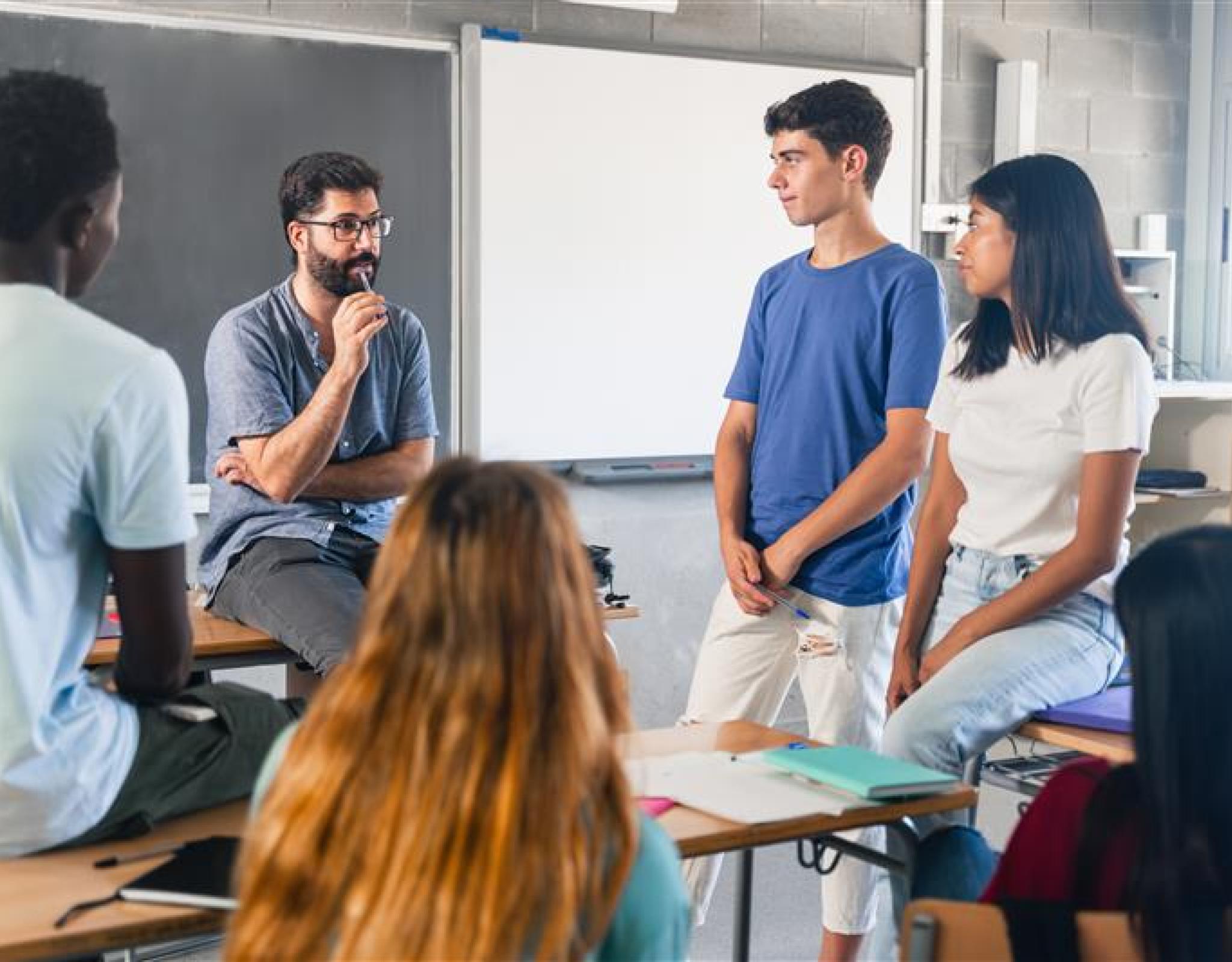 serious teacher conversation debate