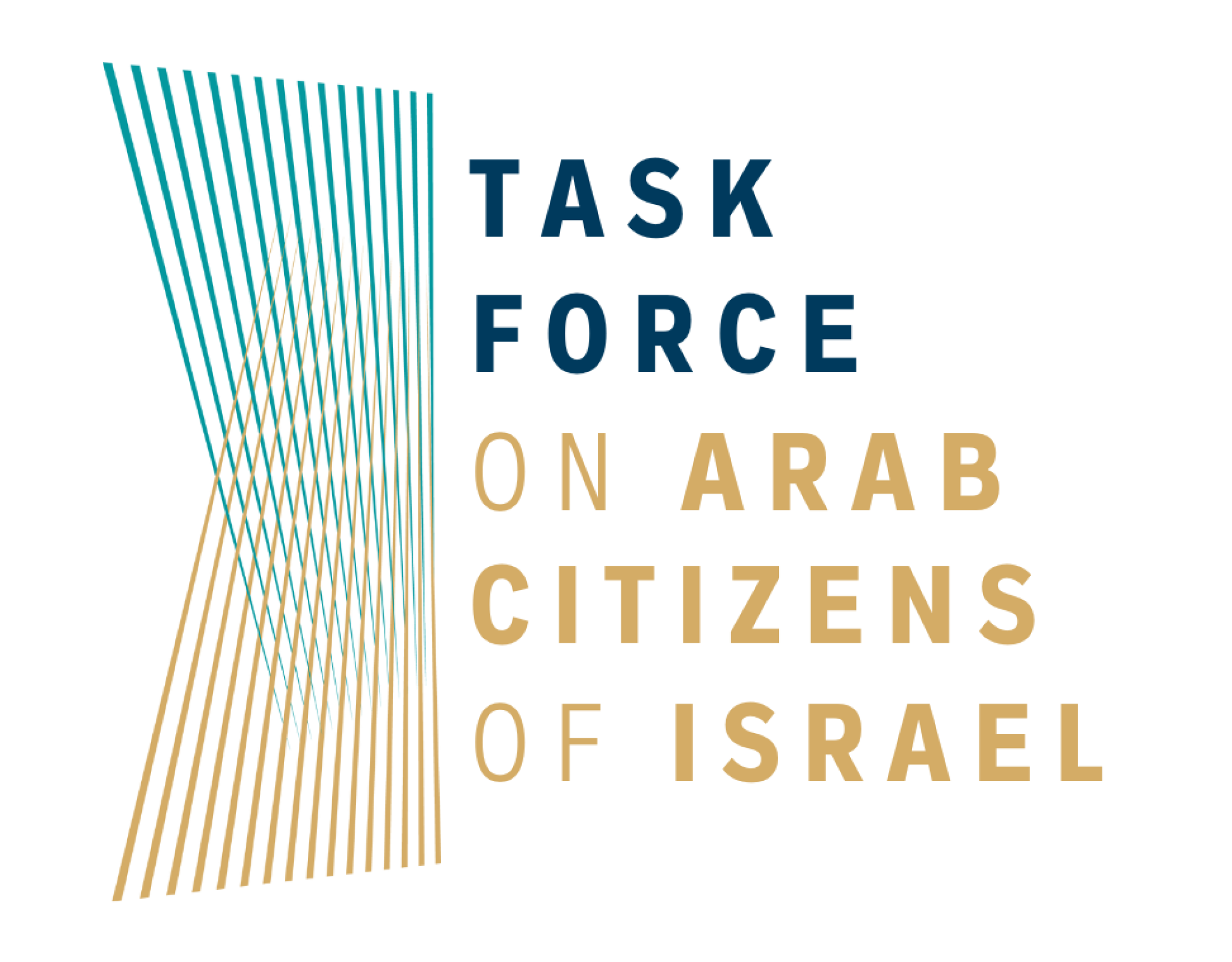 Logo saying "Task Force on Arab Citizens of Israel" with overlapping weave pattern on the left.