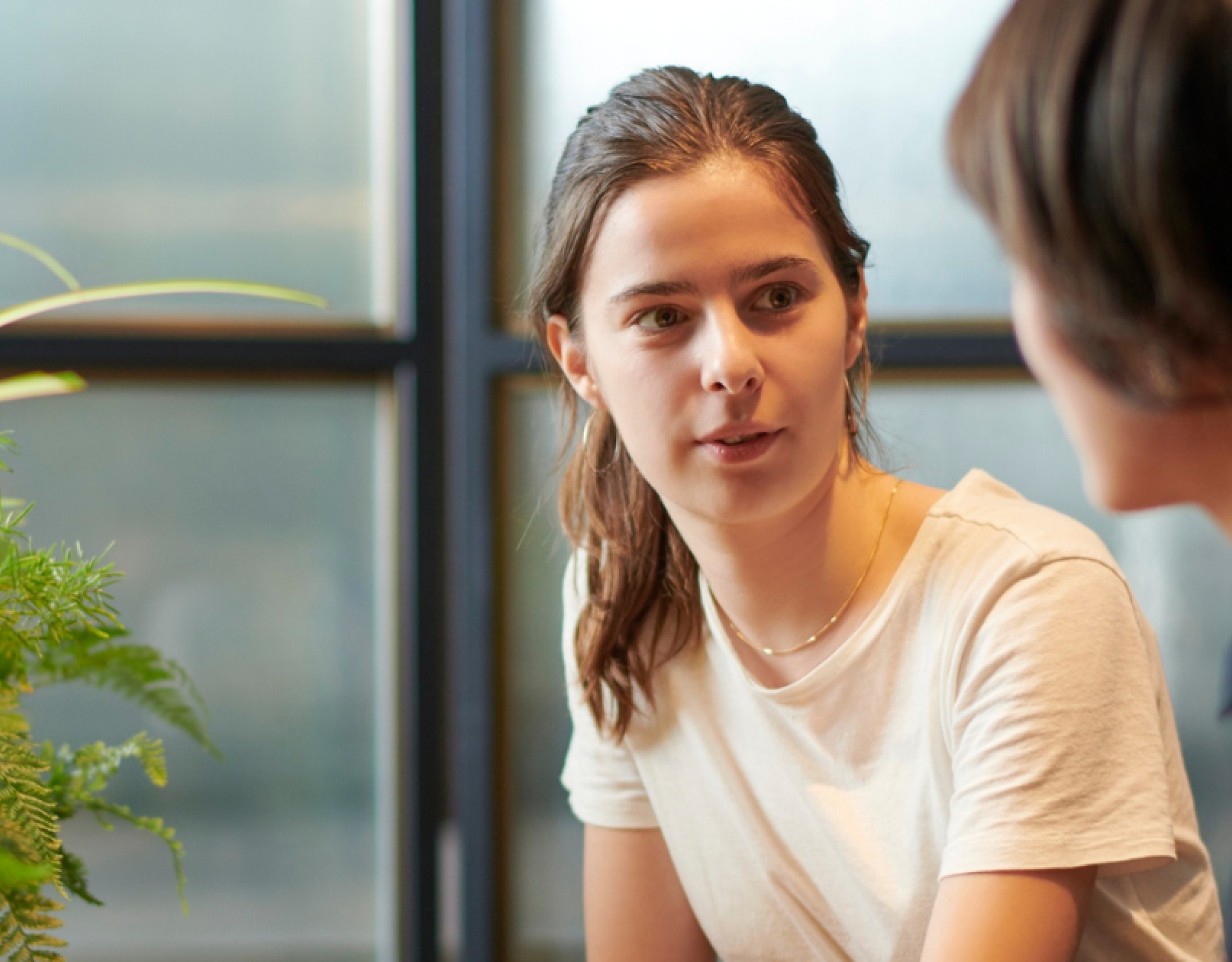 two women having a conversation