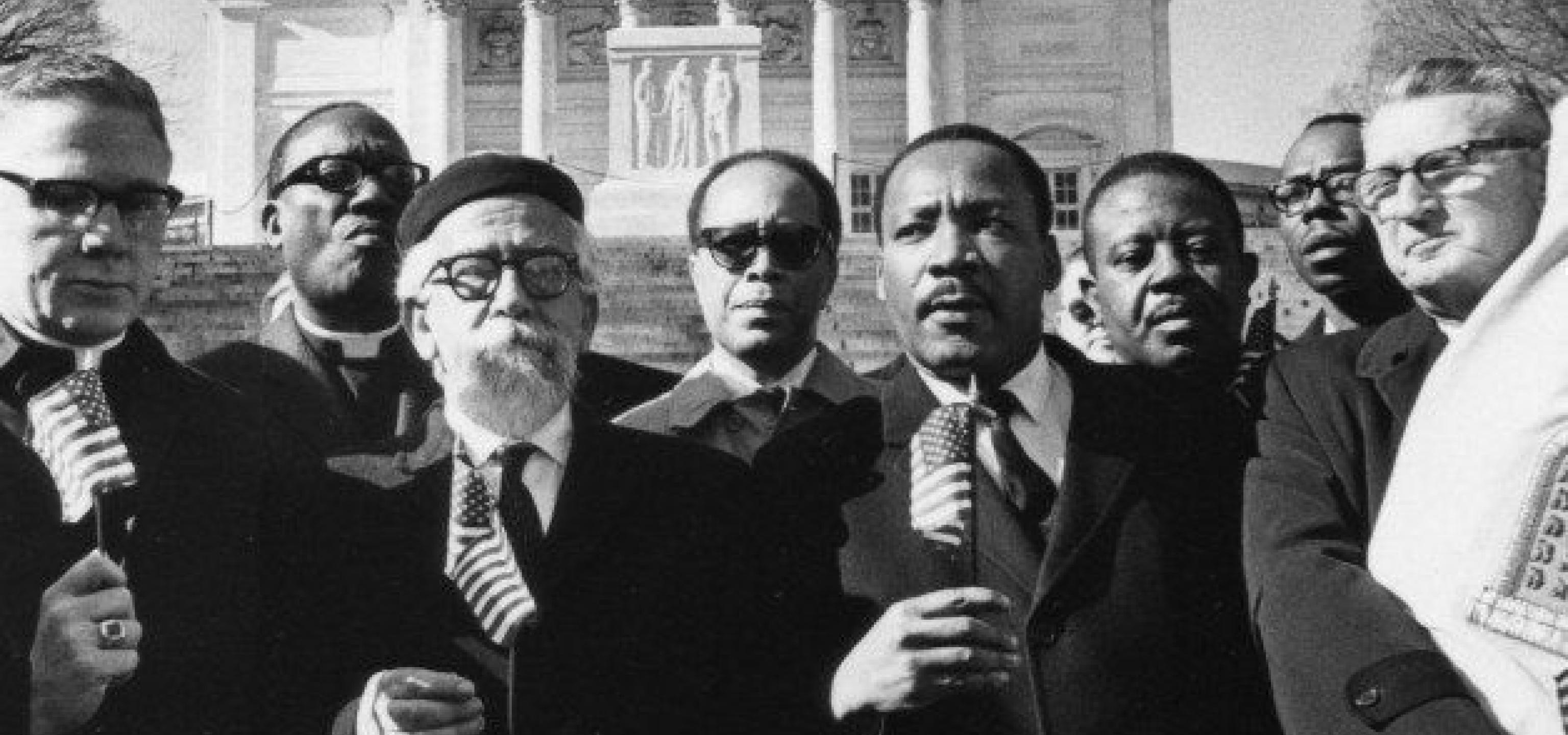 MLK and Rabbi Heschel marching together