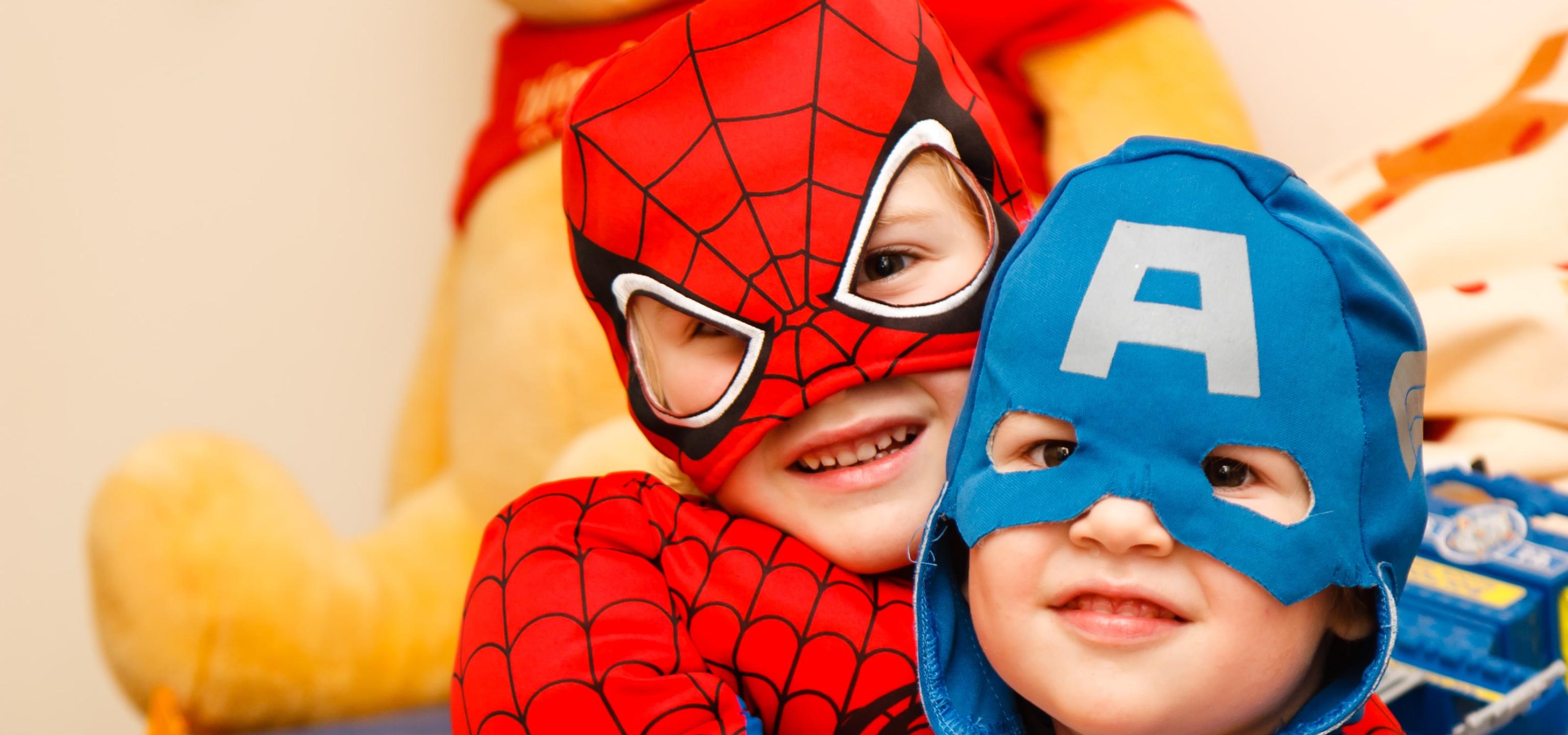 Spiderman hugging Captain America