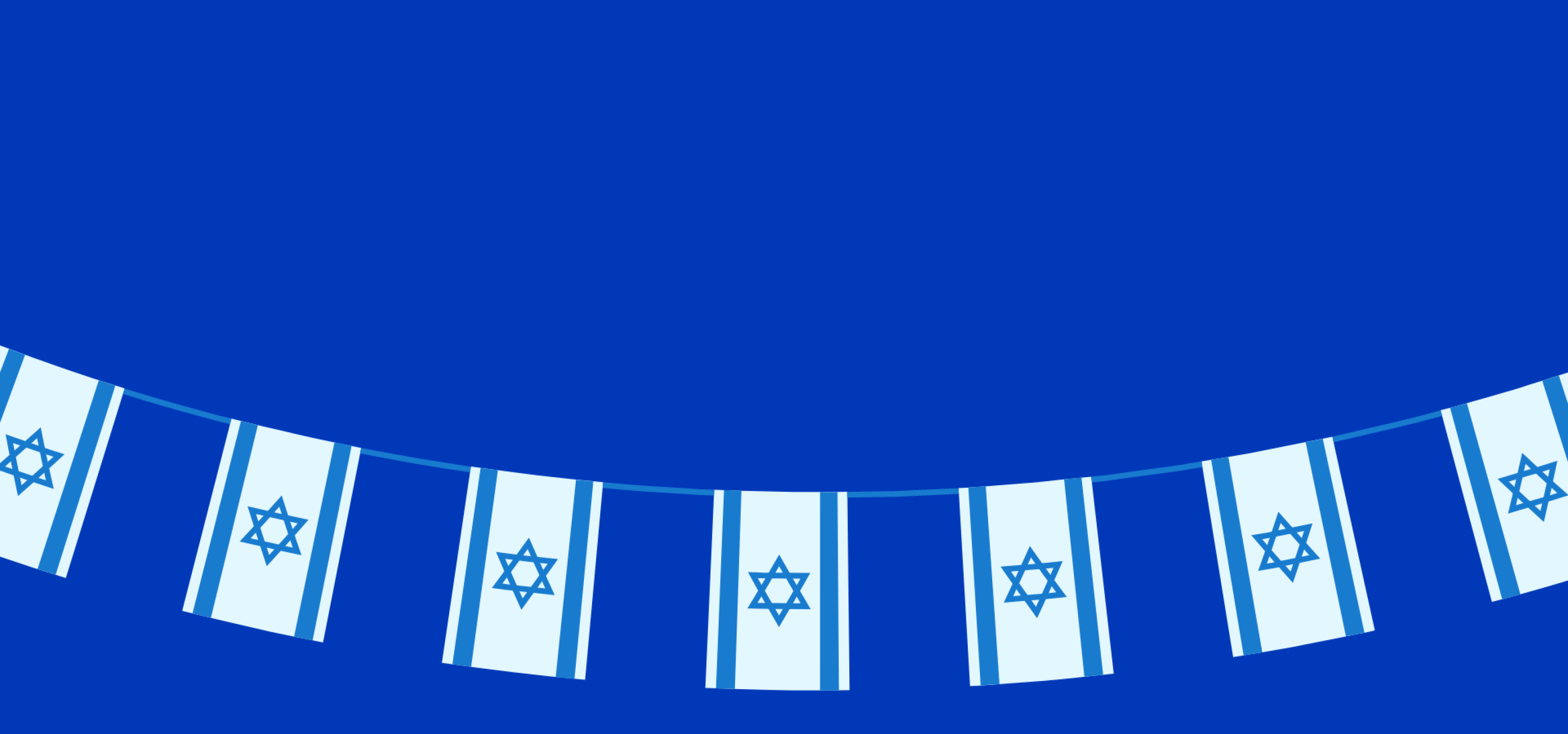 Israel flags in blue