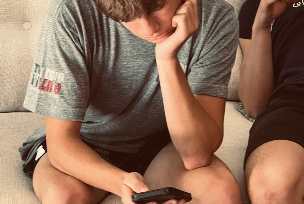 Teen on a phone