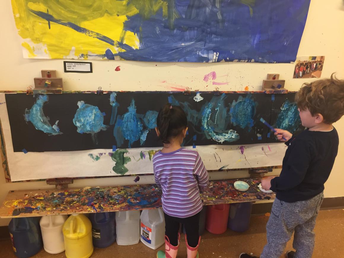 Educational Alliance pre-schoolers painting