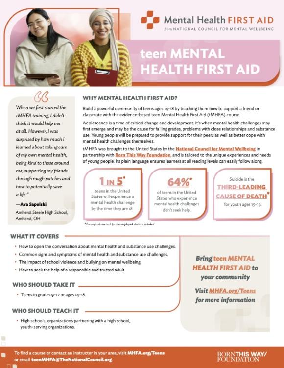 MHFA Teen Flyer