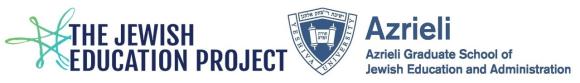 Logos of The Jewish Education Project and Azrieli School of Education