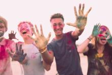 Teens with Paint on Hands