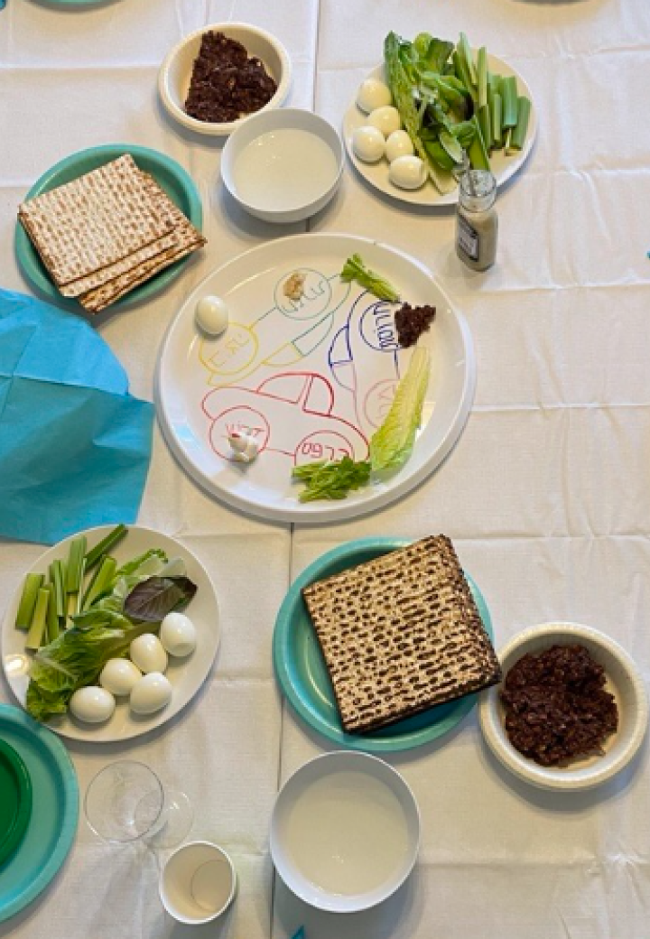 Seder table