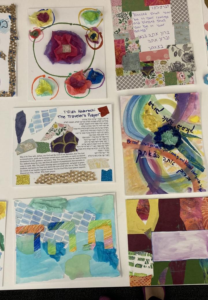 multiple pages of artwork inspired by text