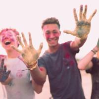 Teens with Paint on Hands