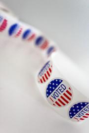A roll of I Voted stickers